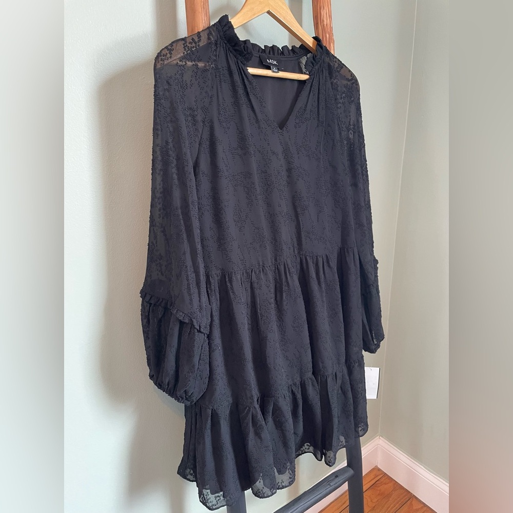 MSK Women’s Jacquard Long Sleeve Dress